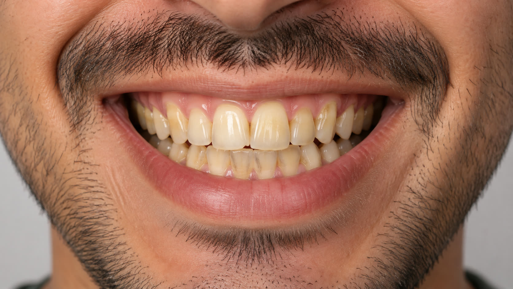 Before Zoom teeth whitening at The American Medical Center